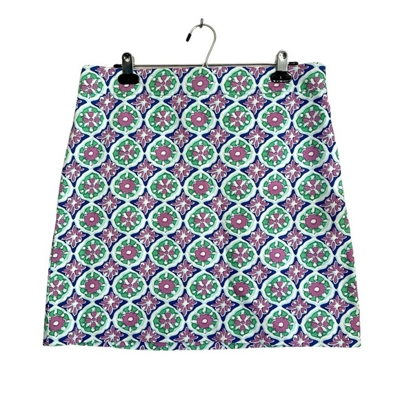 Talbots Dresses & Skirts - Talbots Women's A-Line Canvas Skirt Medallion Floral Print Green Blue Pink sz 10